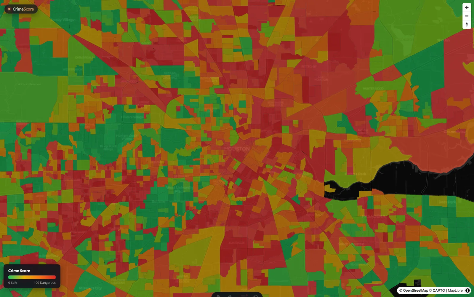 Houston crime safety map
