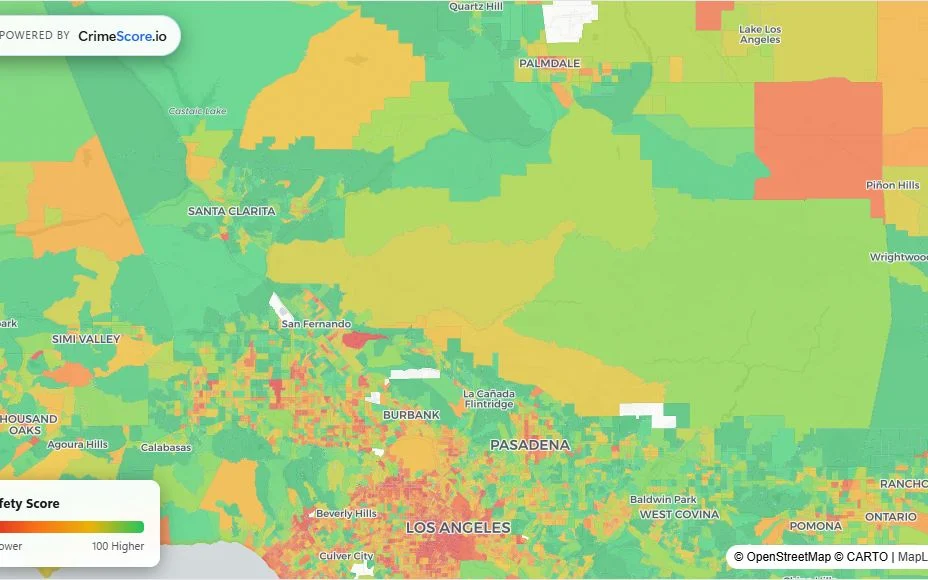 Los Angeles crime safety map
