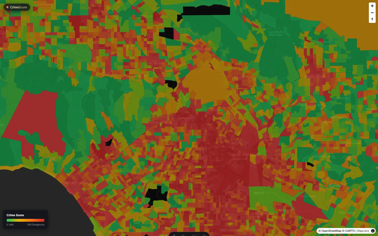 Los Angeles crime safety map