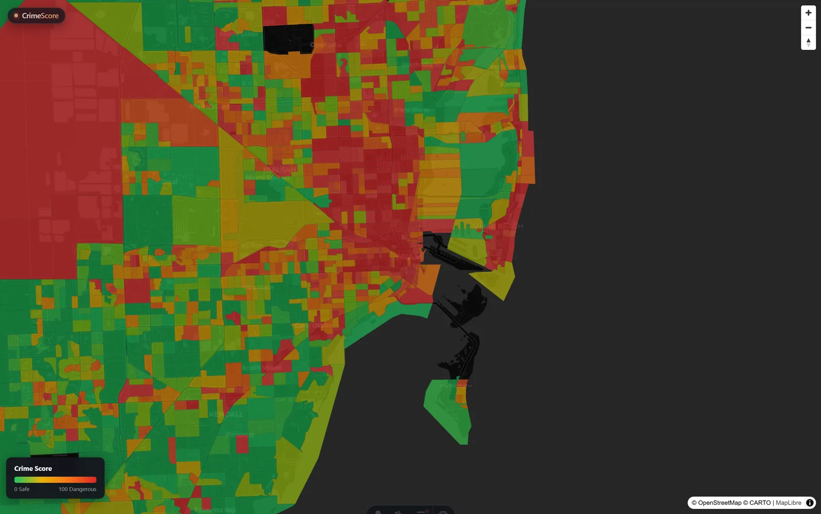 Miami crime safety map