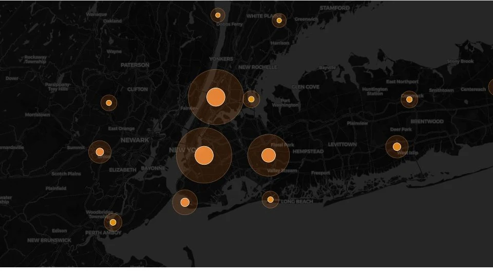 CrimeScore nearby incident clusters across the New York City region